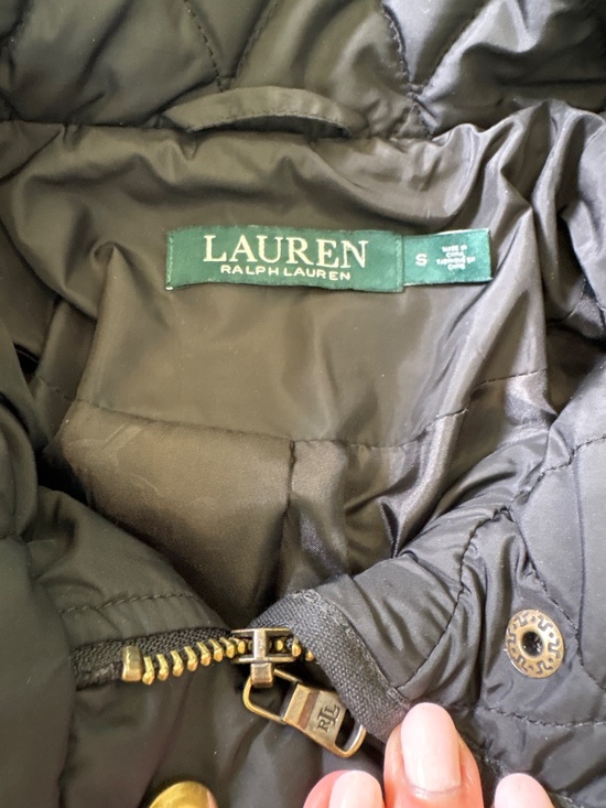 Lauren Ralph Lauren Quilted Hooded Coat — Black Size Small - Picture 6 of 8